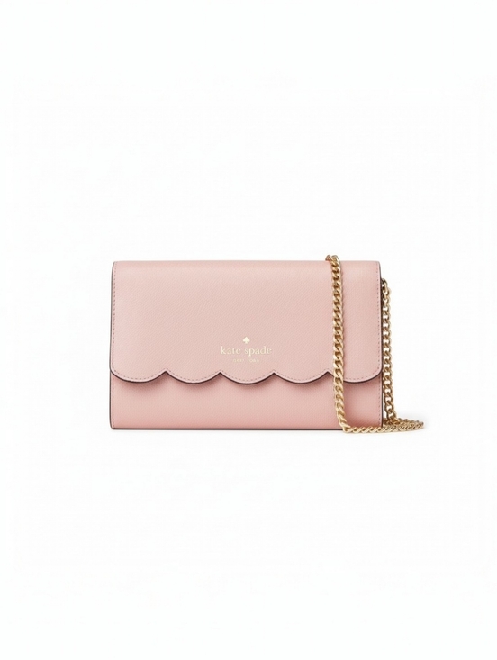 kate spade Handbags - Kate Spade Gemma Scallop Wallet On Chain Rose Smoke Pink Crossbody NWT